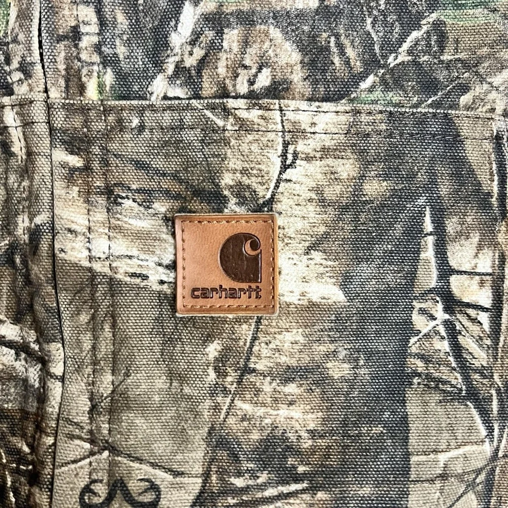 Carhartt Camo Jacket J22 1977 Mens 2XL Green Canvas Realtree Hooded Union USA